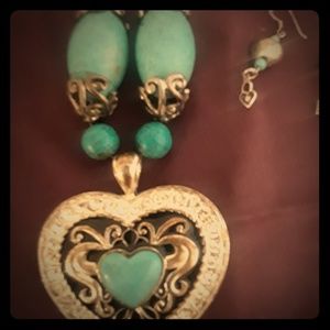 Turquoise and sterling silver necklace